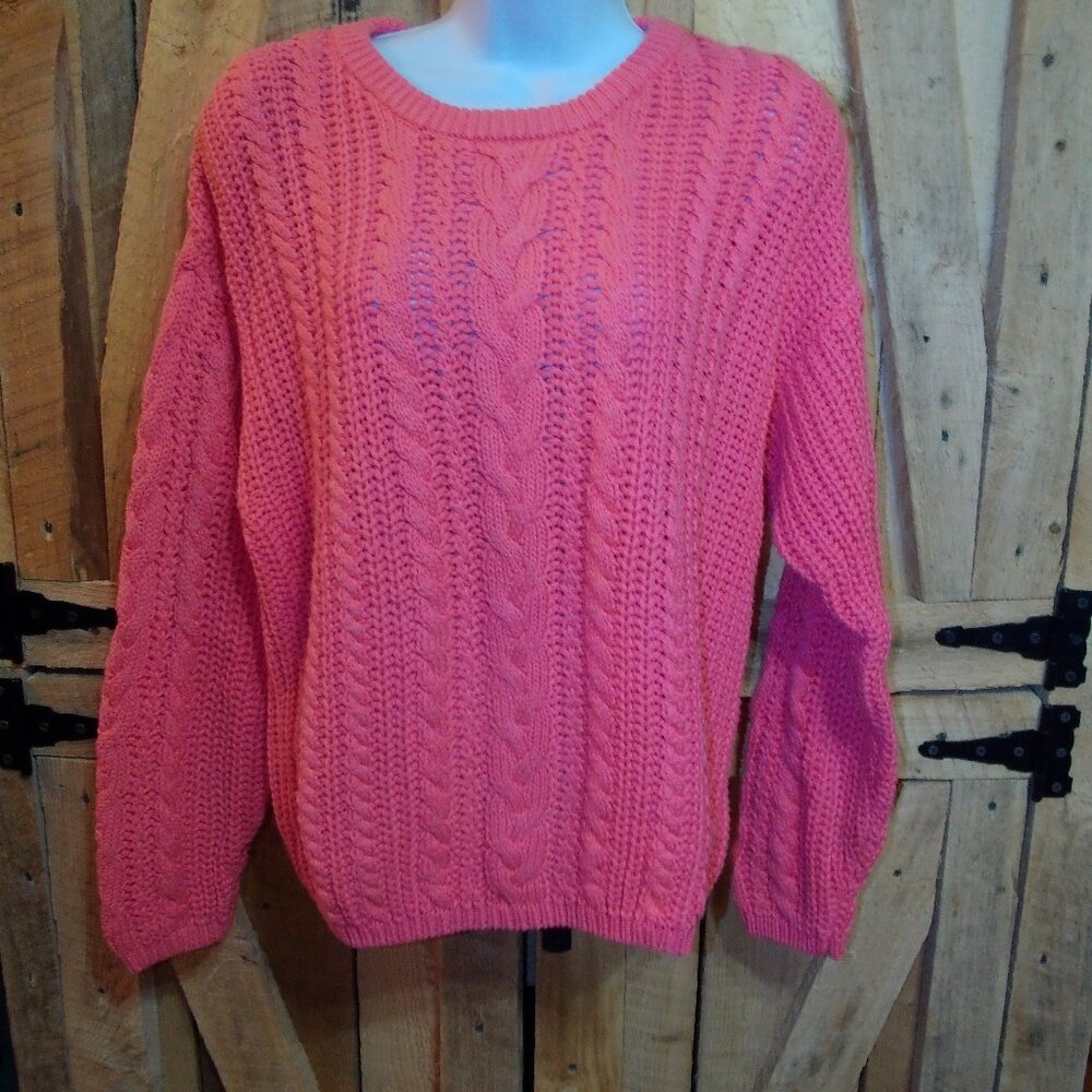 Vintage Cambridge Dry Goods women's soft pink cable knit sweater